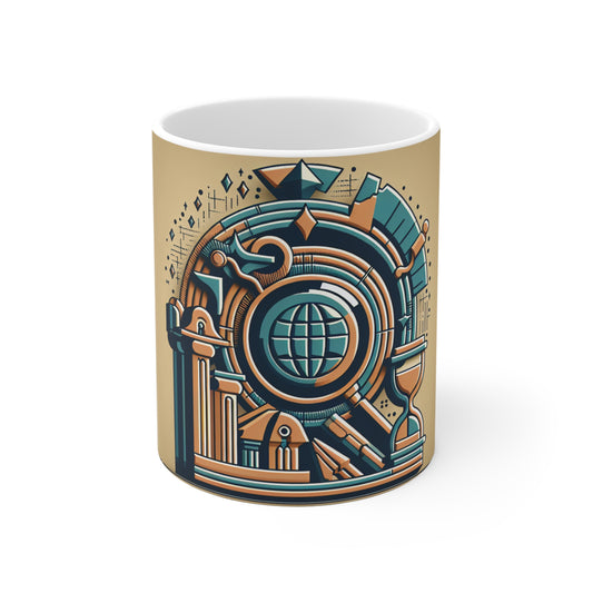 History Ceramic Mug - Geometric Design, 11oz/15oz/20oz